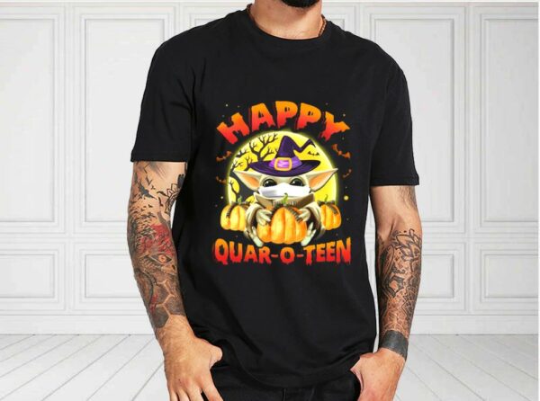 Happy Quar-o-teen Halloween Shirt, Baby Yoda Halloween Women Shirt, Kid Shirt
