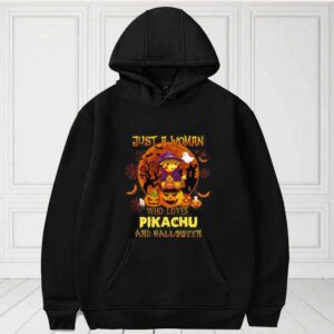 Just A Woman Who Loves Pikachu And Halloween Shirt, Pikachu Halloween For Fan Shirt 3