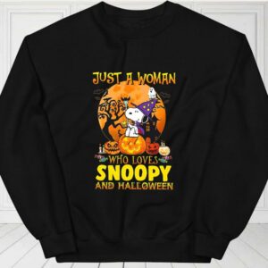 Just A Woman Who Loves Snoopy And Halloween Shirt, Just A Girl Who Loves Snoopy Halloween For Fan Shirt 2
