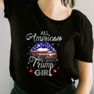 Lip All American Trump Girl Usa Flag Shirt, All American Trump Girl Shirt, Trump Girl Usa Flag For Fan Shirt 1