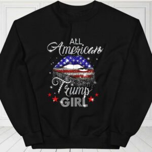 Lip All American Trump Girl Usa Flag Shirt, All American Trump Girl Shirt, Trump Girl Usa Flag For Fan Shirt 2