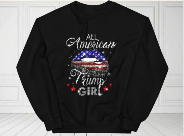 Lip All American Trump Girl Usa Flag Shirt, All American Trump Girl Shirt, Trump Girl Usa Flag For Fan Shirt