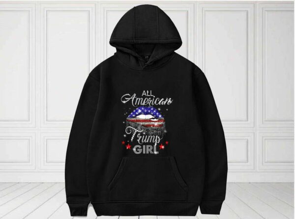 Lip All American Trump Girl Usa Flag Shirt, All American Trump Girl Shirt, Trump Girl Usa Flag For Fan Shirt