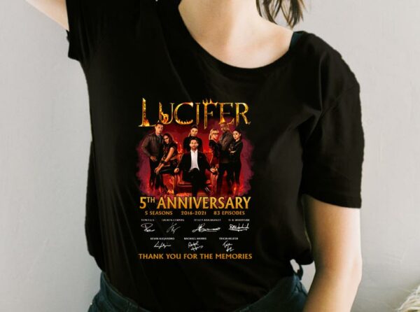 Lucifer 5th Anniversary 2016 2021 Thank You For The Memories Shirt, Lucifer For Fan Shirt