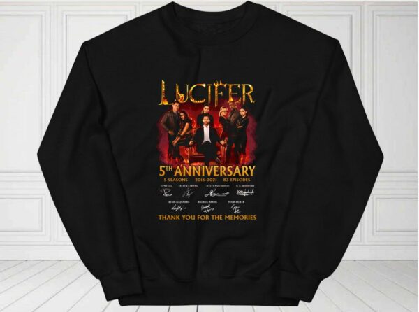 Lucifer 5th Anniversary 2016 2021 Thank You For The Memories Shirt, Lucifer For Fan Shirt