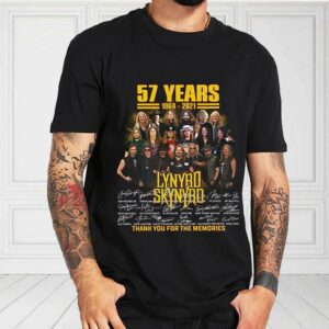 Lynyrd Skynyrd Shirt, 57 Years 1964 2021 Lynyrd Skynyrd Thank You For The Memories Shirt, Rock Band Lynyrd Skynyrd For Fan Shirt