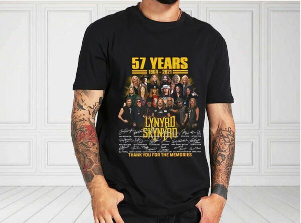 Lynyrd Skynyrd Shirt, 57 Years 1964 2021 Lynyrd Skynyrd Thank You For The Memories Shirt, Rock Band Lynyrd Skynyrd For Fan Shirt