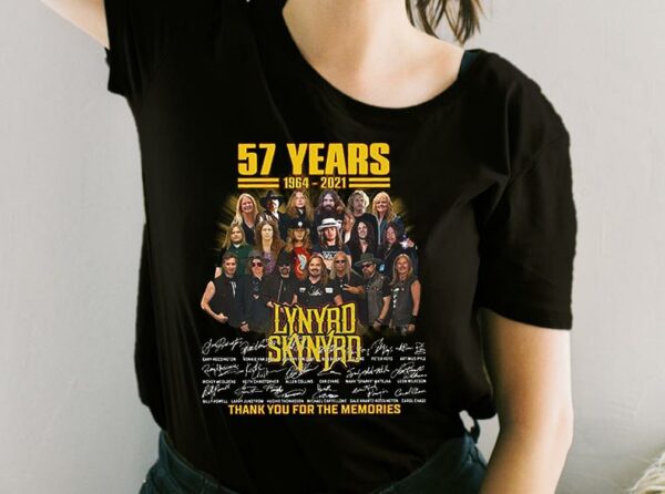 Lynyrd Skynyrd Shirt, 57 Years 1964 2021 Lynyrd Skynyrd Thank You For The Memories Shirt, Rock Band Lynyrd Skynyrd For Fan Shirt