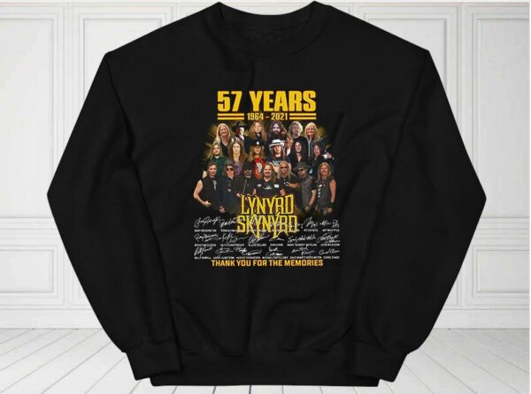 Lynyrd Skynyrd Shirt, 57 Years 1964 2021 Lynyrd Skynyrd Thank You For The Memories Shirt, Rock Band Lynyrd Skynyrd For Fan Shirt