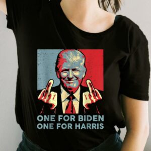One For Biden One For Harris Trump Middle Finger Biden Harris Republican Shirt, Trump Middle Finger For Fan Shirt 1