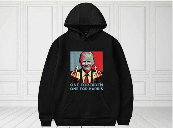 One For Biden One For Harris Trump Middle Finger Biden Harris Republican Shirt, Trump Middle Finger For Fan Shirt