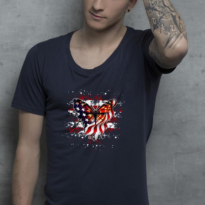 Butterfly American flag shirt 4 - Butterfly American flag shirt