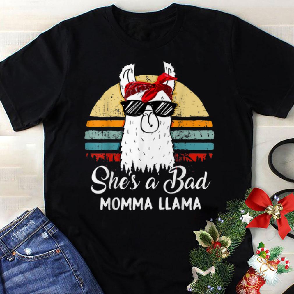 Best price She s A bad Momma Llama With Headband Sunglass Vintage shirt 1 - Best price She's A bad Momma Llama With Headband Sunglass Vintage shirt