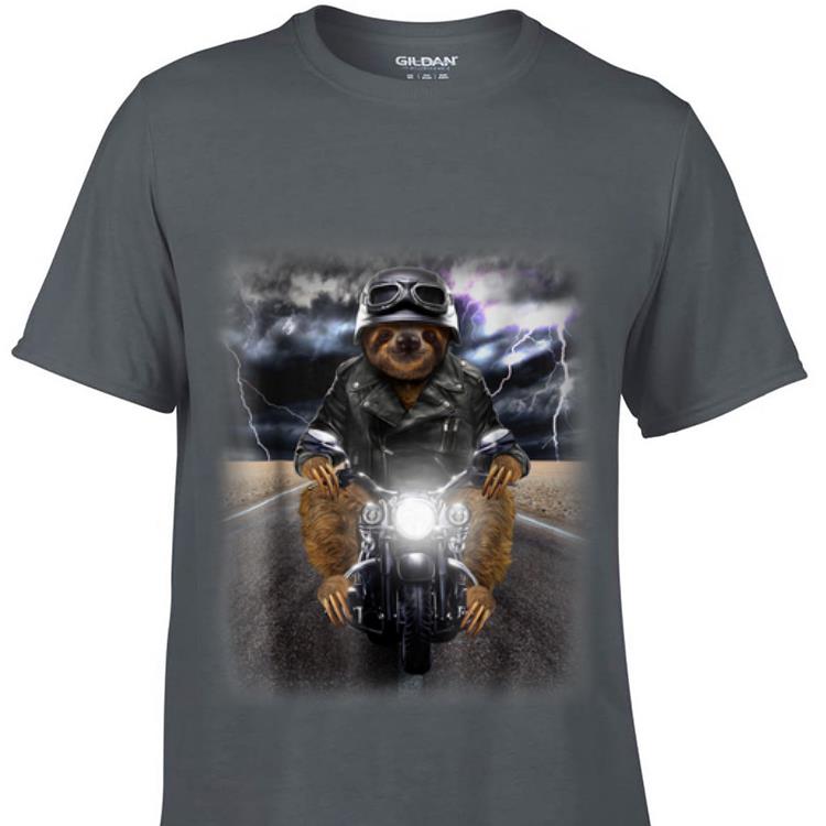 Biker Sloth Cruising on Motorcycle in Highway hoodie 1 - Biker Sloth Cruising on Motorcycle in Highway hoodie