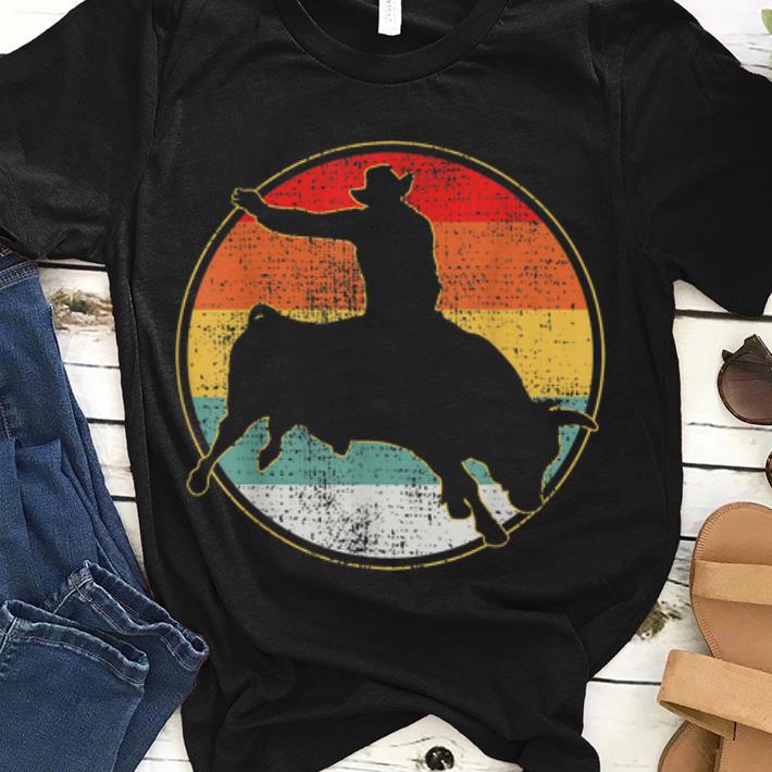 Cowboy Riding Bull Vintage Circle guy tee 1 - Cowboy Riding Bull Vintage Circle guy tee