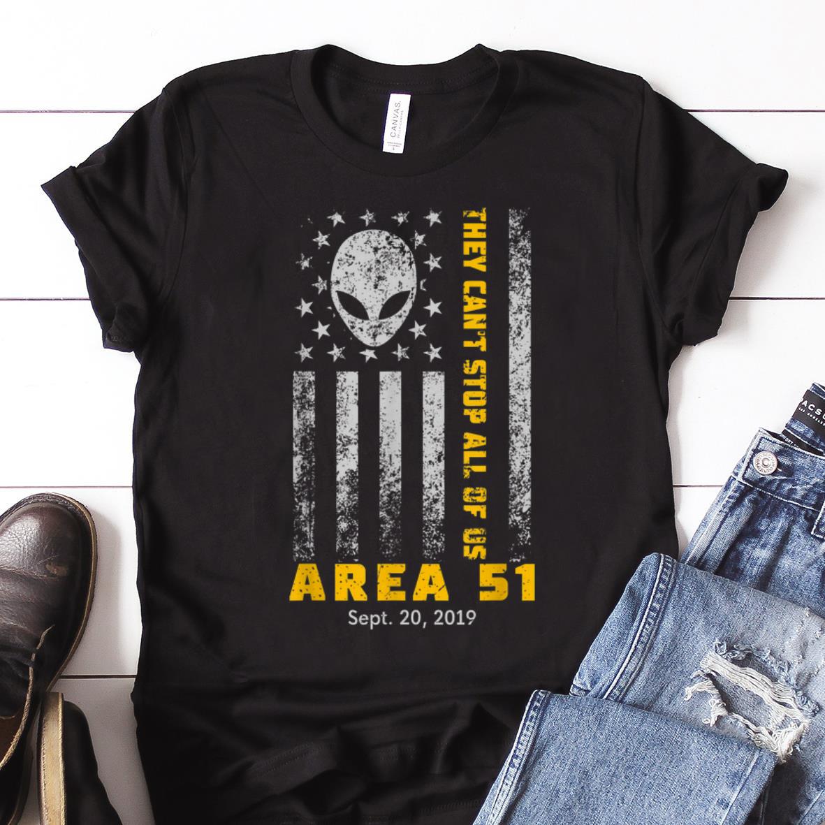 Nice Storm Area 51 They Can t Stop All Of Us Alien Face American Flag guy tee 1 - Nice Storm Area 51 They Can't Stop All Of Us Alien Face American Flag guy tee