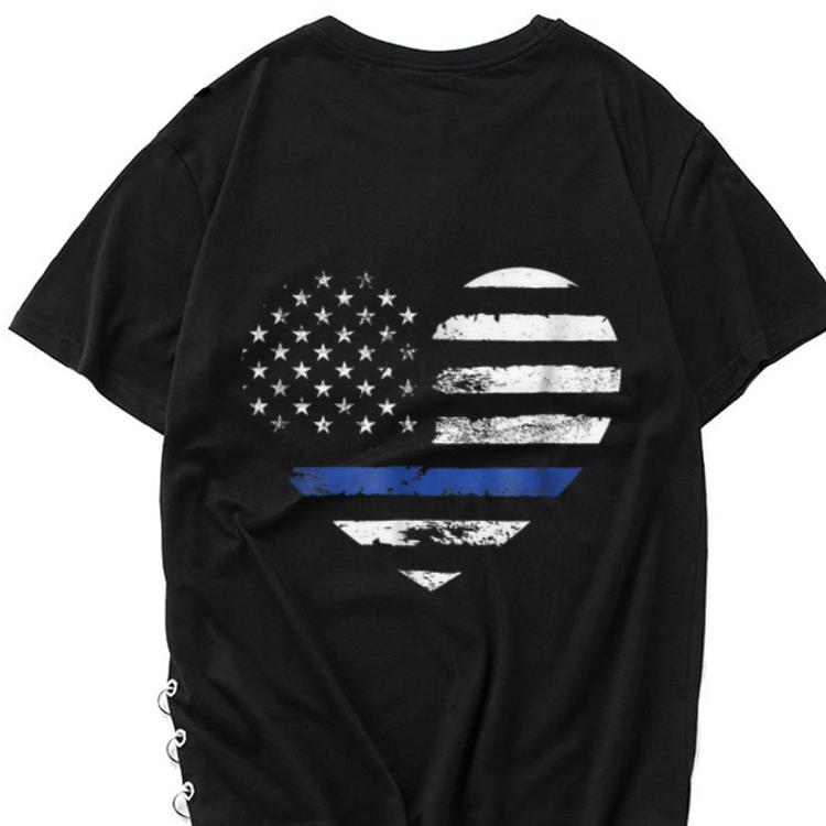 The best trend Thin Blue Line Heart American Flag shirt 1 - The best trend Thin Blue Line Heart American Flag shirt