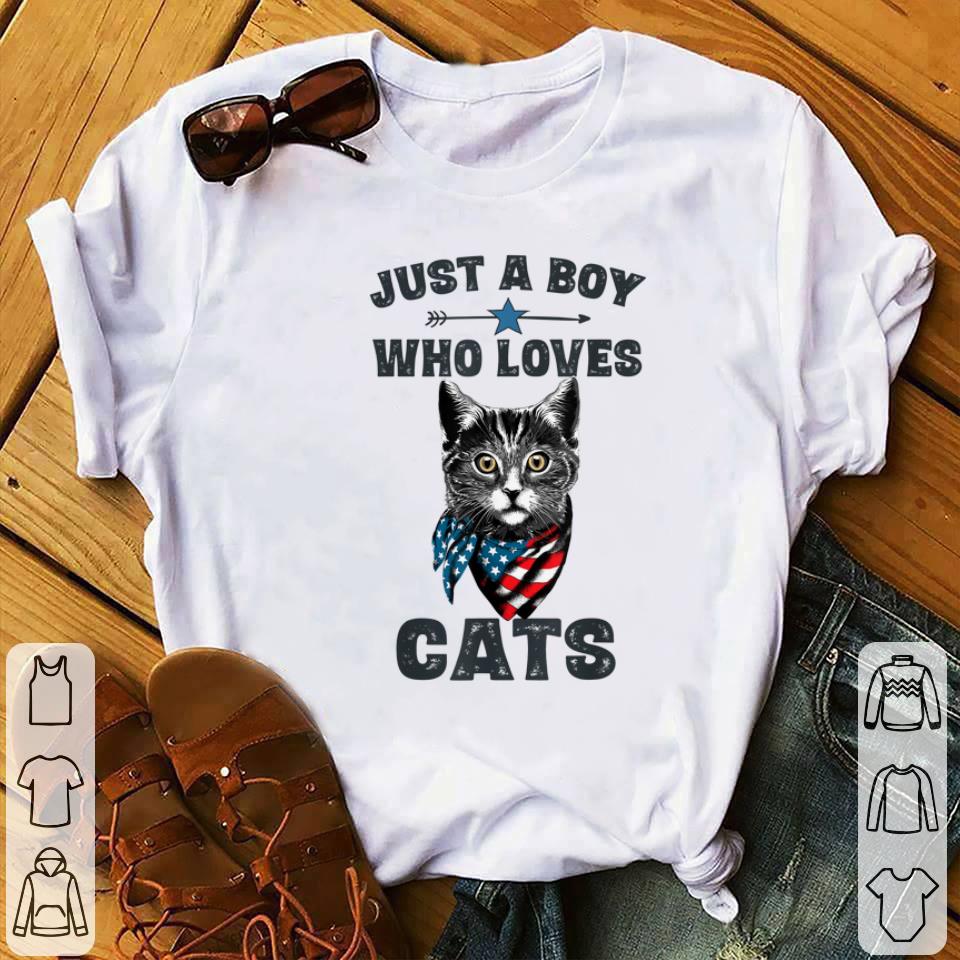 Awesome Just A Boy Who Love Cat American shirt 1 - Awesome Just A Boy Who Love Cat American shirt