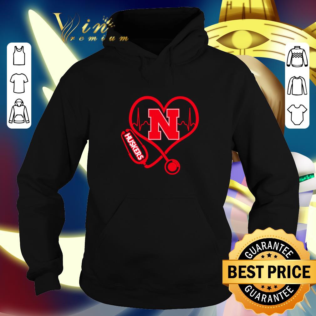 Nice Love Nebraska Cornhuskers Stethoscope Heartbeat nurse shirt 4 - Nice Love Nebraska Cornhuskers Stethoscope Heartbeat nurse shirt