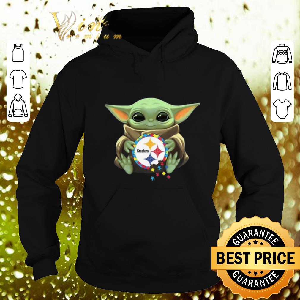 Funny Baby Yoda hug Autism Pittsburgh Steelers Star Wars shirt 4 - Funny Baby Yoda hug Autism Pittsburgh Steelers Star Wars shirt