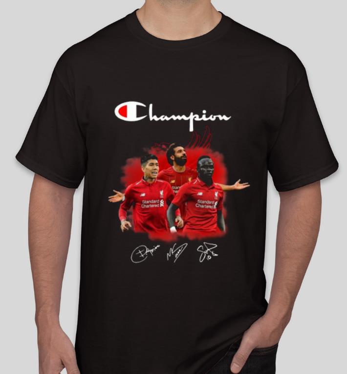 Premium Mohamed Salah Roberto Firmino Sadio Mané Liverpool Champion signatures shirt 4 - Premium Mohamed Salah Roberto Firmino Sadio Mané Liverpool Champion signatures shirt