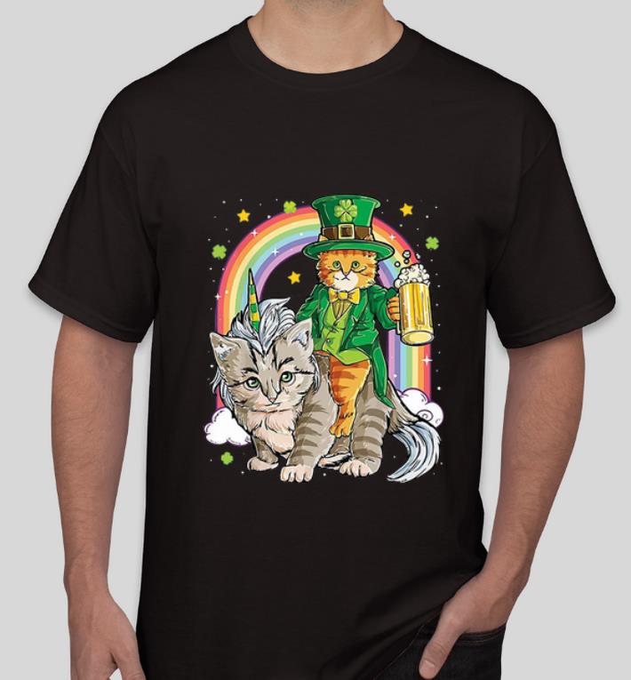 Pretty Cat Unicorn Leprechaun Riding Caticorn St Patricks Day Rainbow shirt 4 - Pretty Cat Unicorn Leprechaun Riding Caticorn St Patricks Day Rainbow shirt