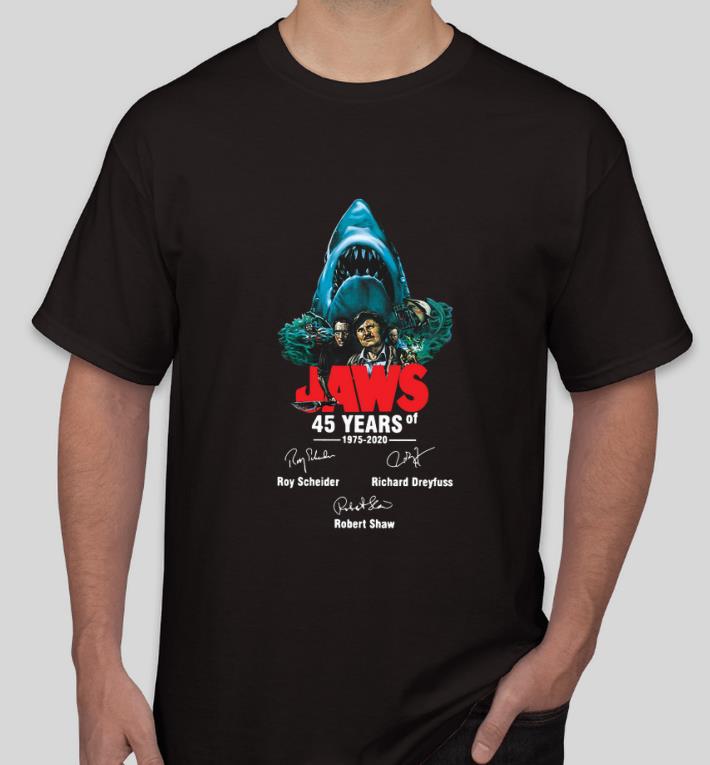 Pretty Jaws 45 years of 1975 2020 signatures shirt 4 - Pretty Jaws 45 years of 1975 2020 signatures shirt