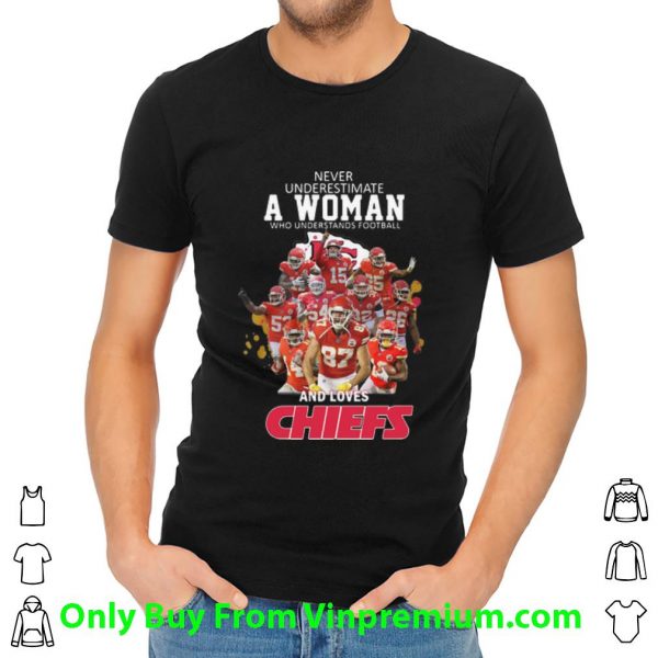Top Never Underestimate A Woman Who Understands Football And Loves Chiefs shirt