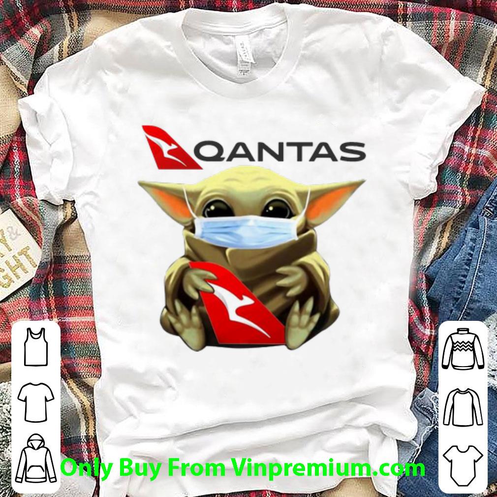 Awesome Star Wars Baby Yoda Mask Hug Qantas shirt