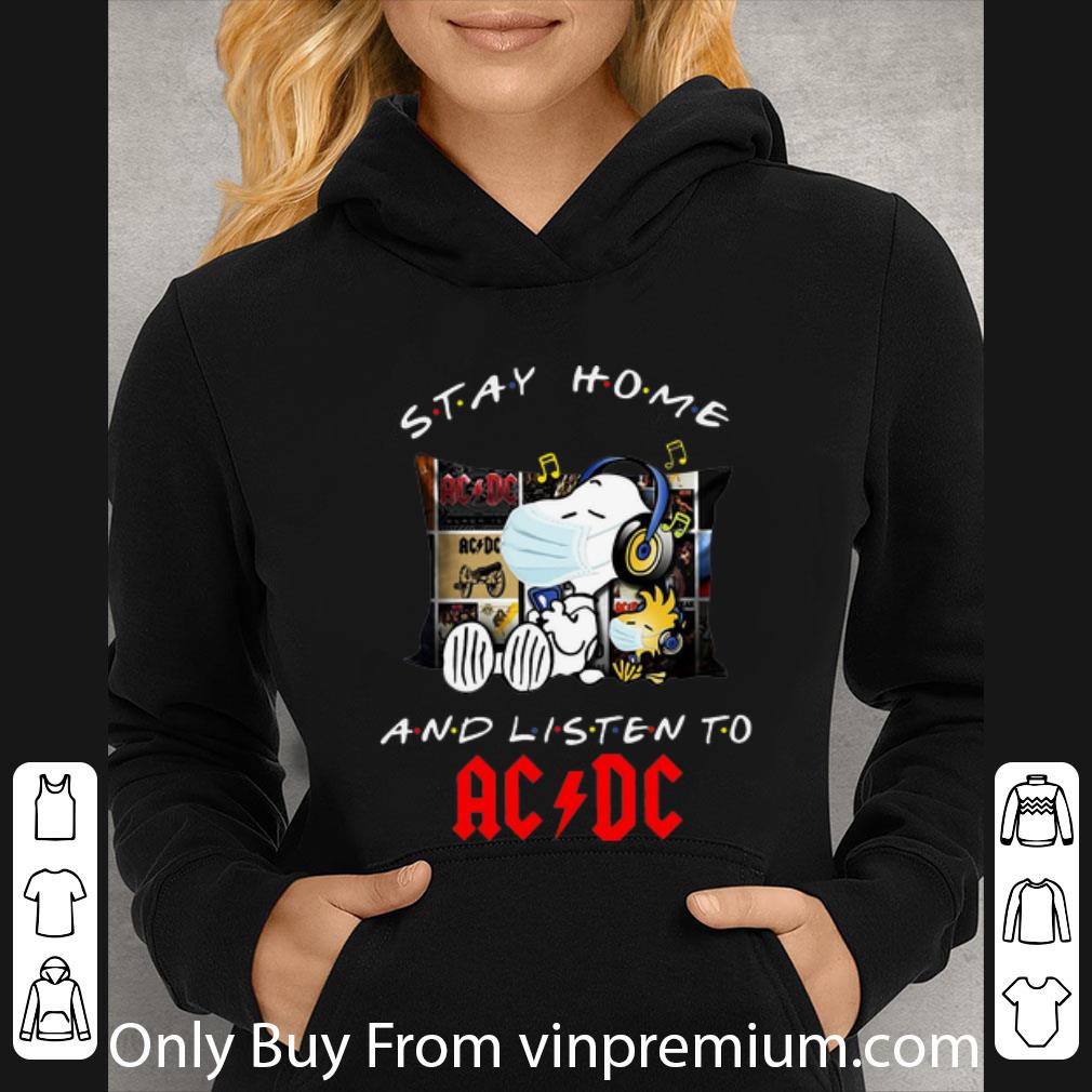 25a7487d nice snoopy and woodstock stay home and listen to acdc shirt 4 - Nice Snoopy And Woodstock Stay Home And Listen To ACDC shirt