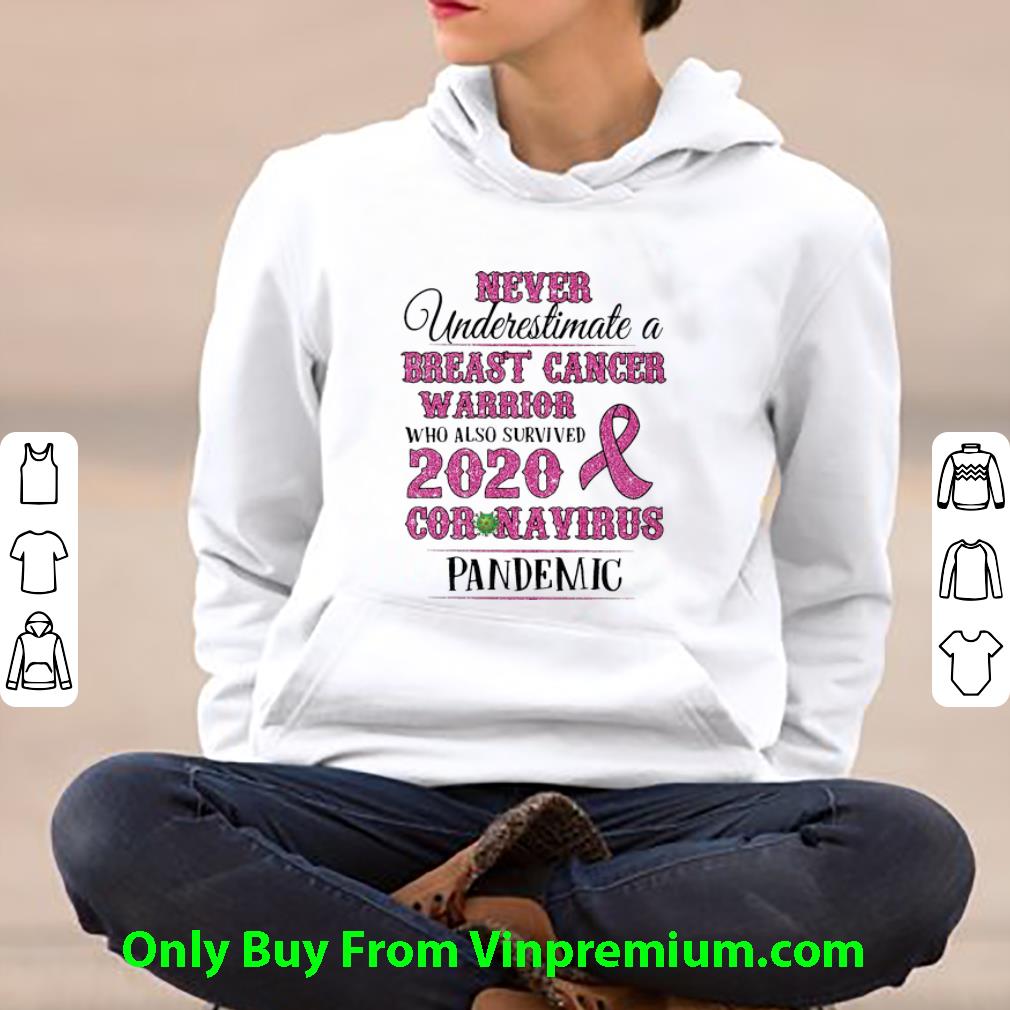 29d85507 never underestimate a breast cancer warrior coronavirus pandemic shirt 4 - Never Underestimate A Breast Cancer Warrior Coronavirus Pandemic Shirt