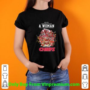Top Never Underestimate A Woman Who Understands Football And Loves Chiefs shirt 2