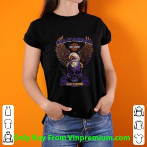 Motor Harley Davidson Cycles Skull LSU Tigers Shirt 2