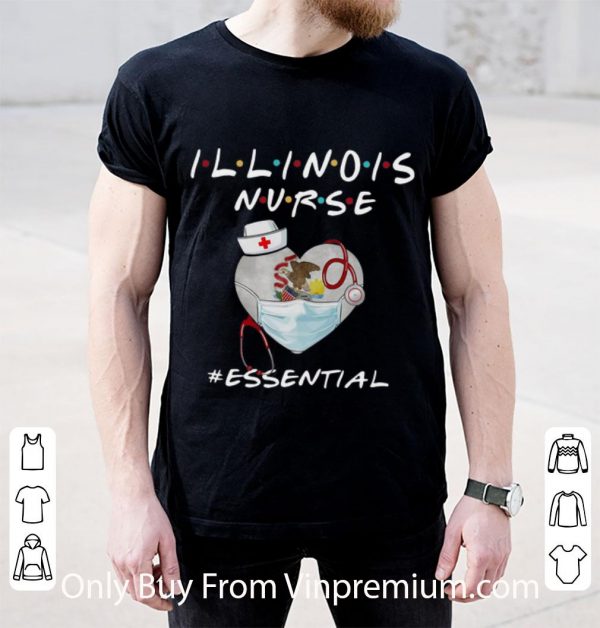 Hot Illinois Nurse Heart Stethoscope Illinois Flag #Essential shirt