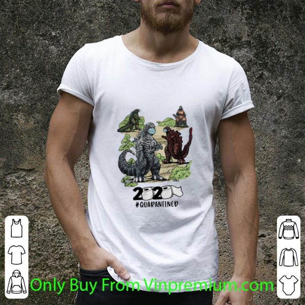 Great Dinosaur Godzilla Face Mask 2020 #Quarantined Covid-19 shirt