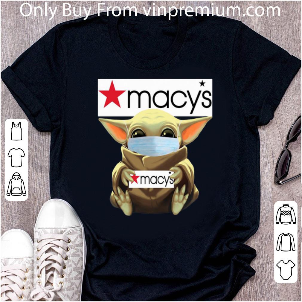 Nice Star Wars Baby Yoda Face Mask Hug Macy’s shirt