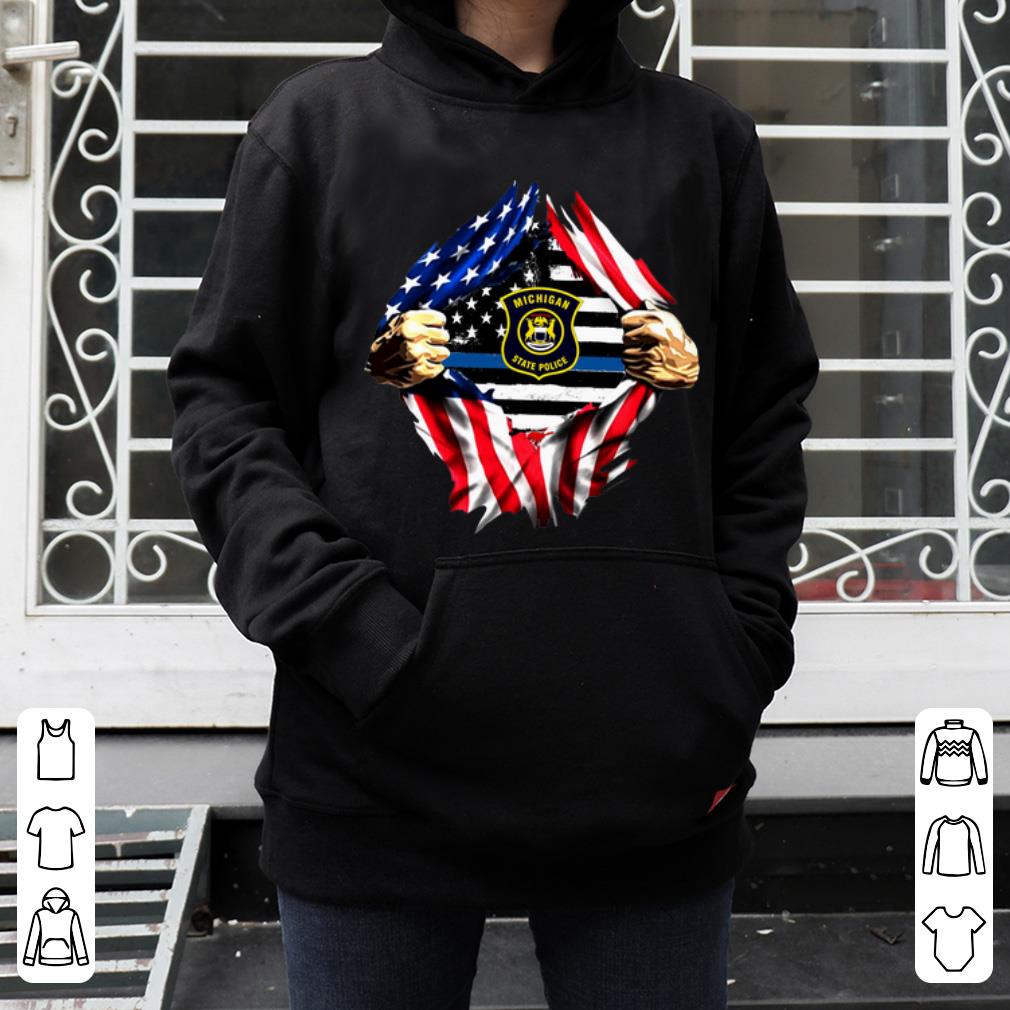 Awesome Michigan State Police American Flag Blood Inside shirt Awesome Michigan State Police American Flag Blood Inside shirt 4 - Awesome Michigan State Police American Flag Blood Inside shirt