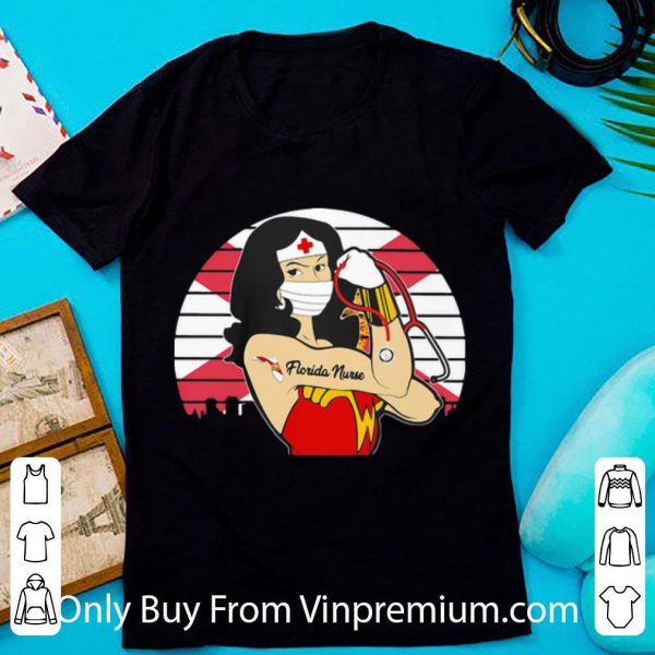 Pretty Vintage Wonder Woman Tattoos Florida Nurse Covid-19 shirt
