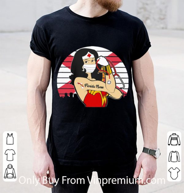 Pretty Vintage Wonder Woman Tattoos Florida Nurse Covid-19 shirt
