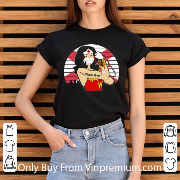 Pretty Vintage Wonder Woman Tattoos Florida Nurse Covid-19 shirt