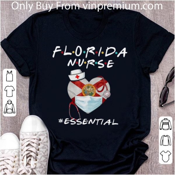 Nice Florida Nurse Heart Stethoscope Florida Flag #Essential shirt