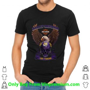 Motor Harley Davidson Cycles Skull LSU Tigers Shirt 1