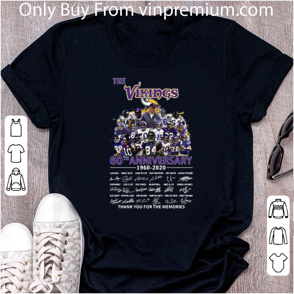 Awesome The Vikings 60th Anniversary Thank You For The Memories Signatures shirt