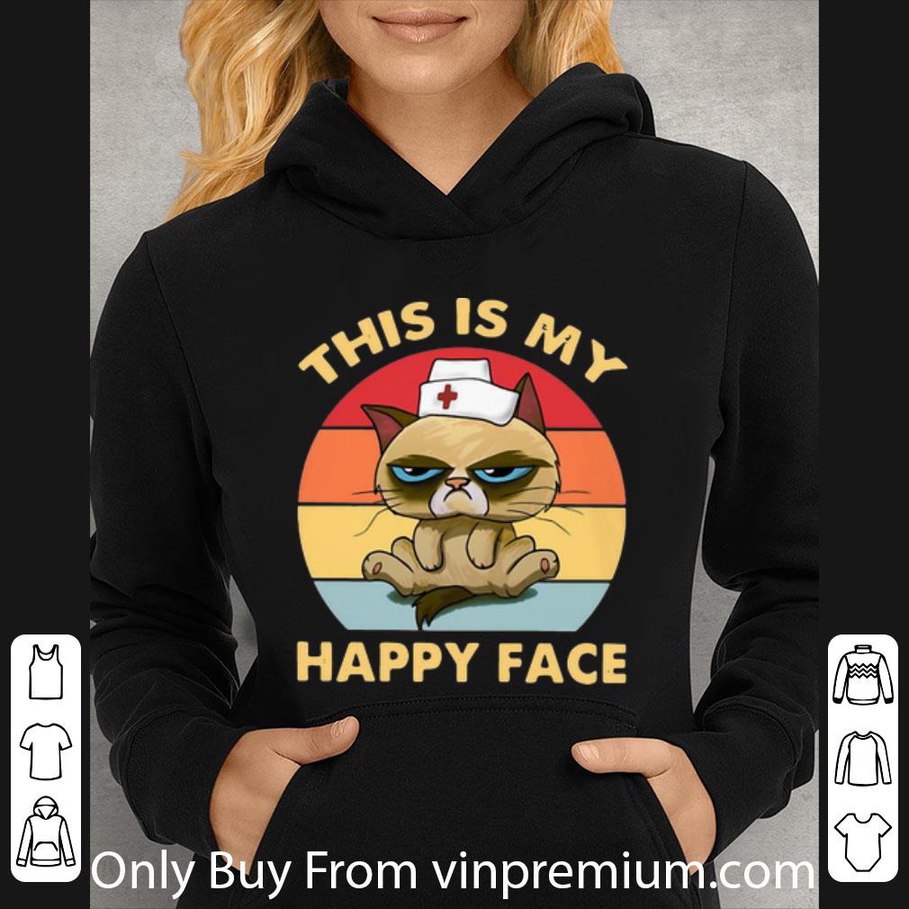 14644232 premium vintage cat nurse grumpy this is my happy face shirt 4 - Premium Vintage Cat Nurse Grumpy This Is My Happy Face shirt