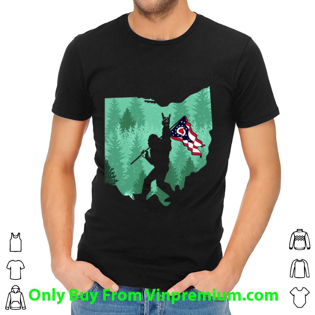 Hot Bigfoot Rock And Roll Ohio Flag shirt