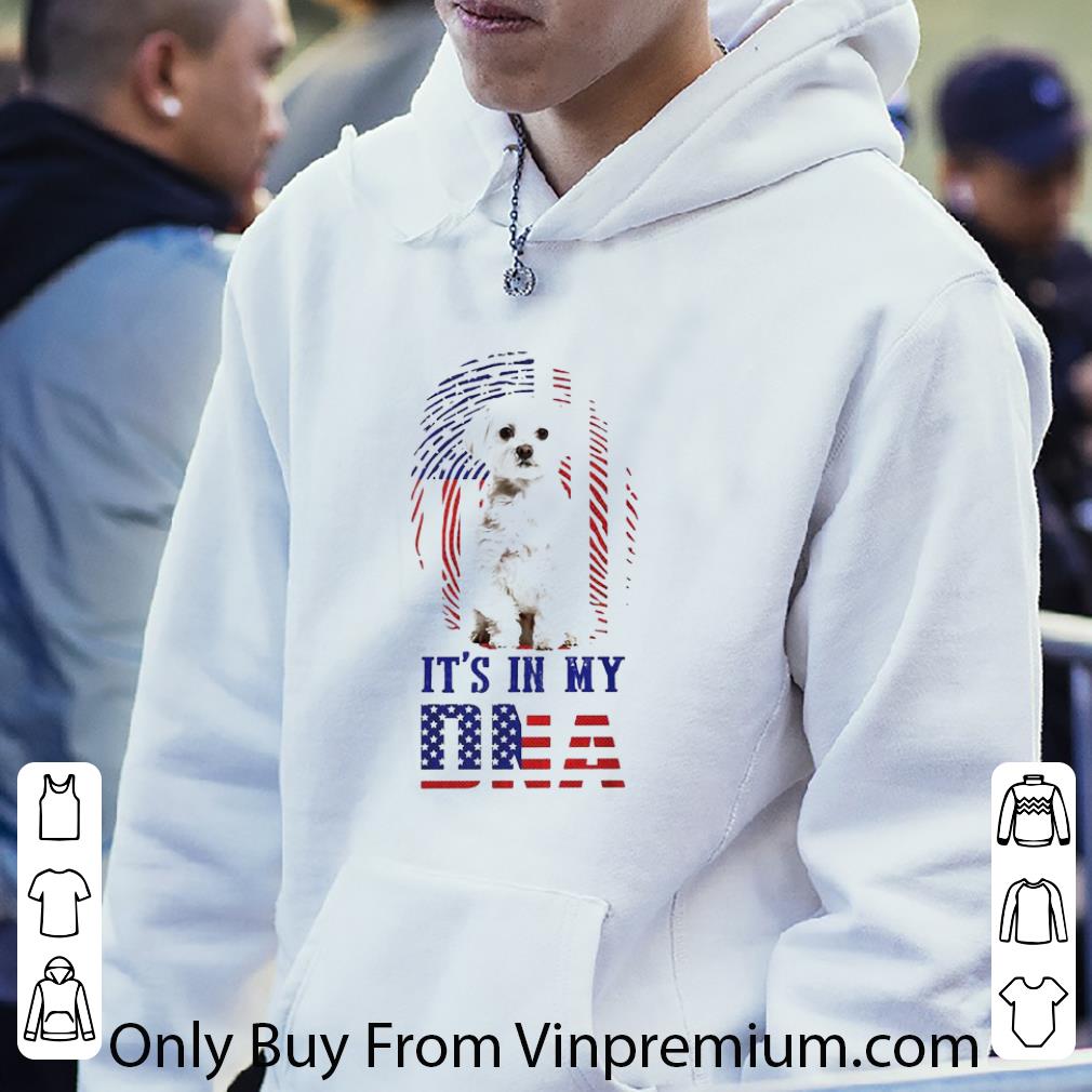 410dbc6f premium maltese it s in my dna american flag shirt 4 - Premium Maltese It’s In My DNA American Flag shirt