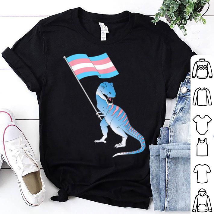 Transgender Dinosaur Trans Pride LGBT Pride Flag Pronouns Shirt