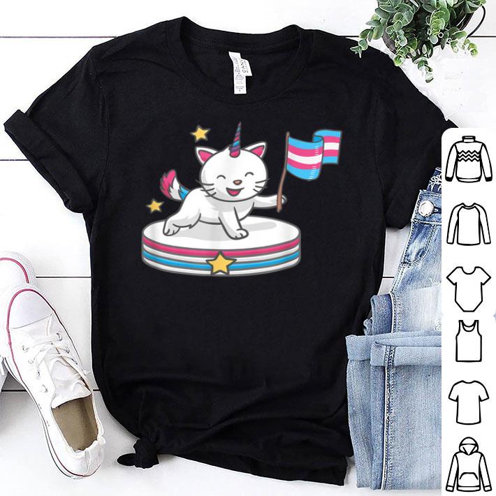 LGBT Pride Unicorn Cat Trans Flag Transgender Kitten Cute Shirt