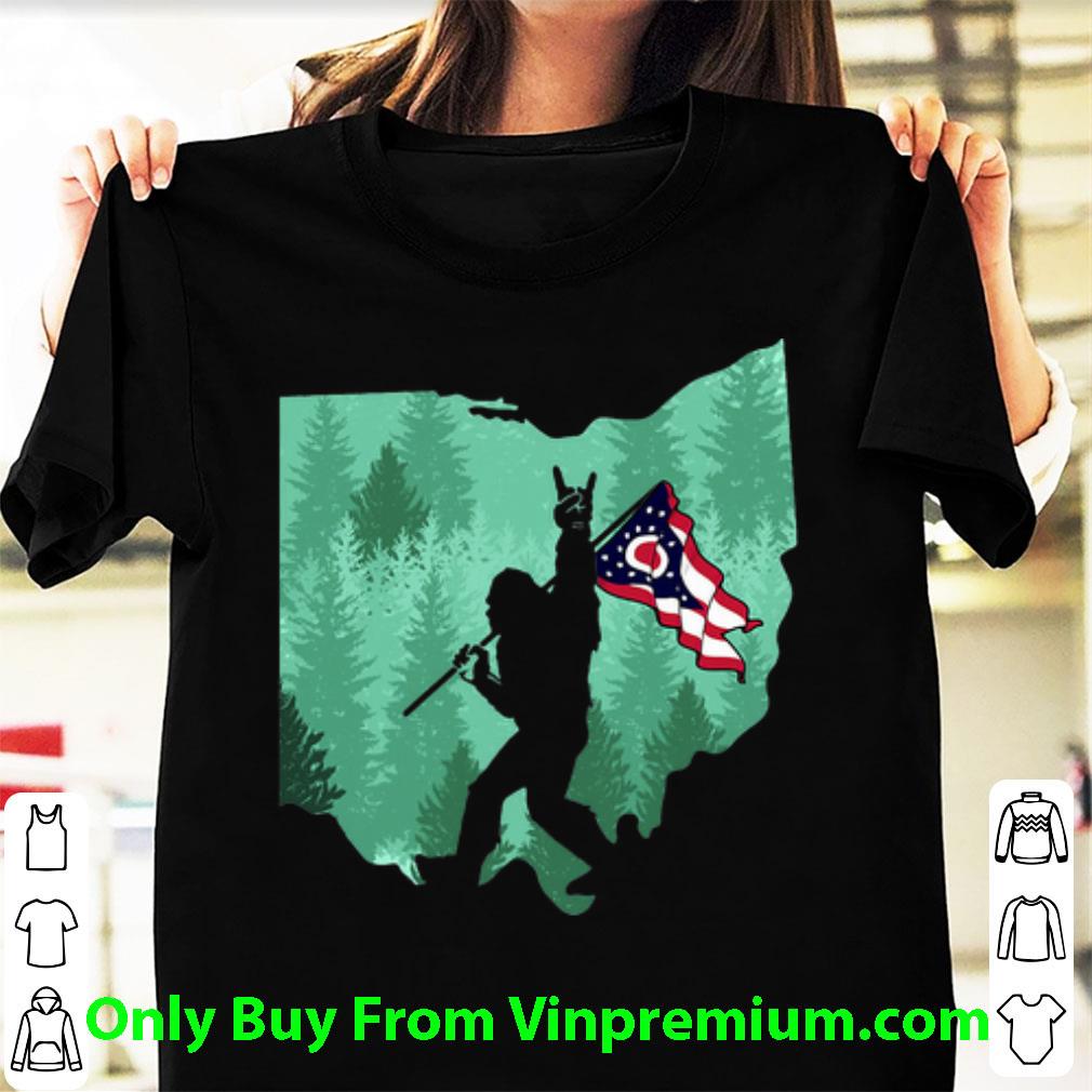 Hot Bigfoot Rock And Roll Ohio Flag shirt