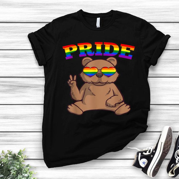 LGBT Grizzly Bear Peace Gay Pride Rainbow Cute LGBTQ Gift Shirt
